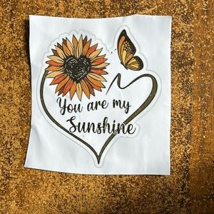 (3 for $20)1pc "You are my sunshine" Butterfly Sunflower Vinyl Sticker 5" new